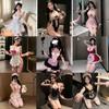 Passionate Maid Costume: Sexy Crotchless Lingerie for Pure Desire