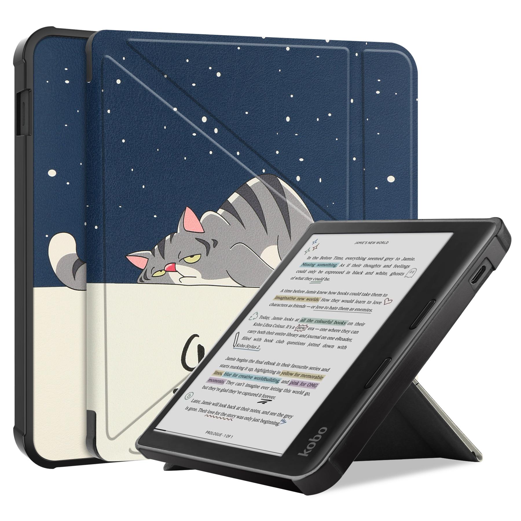 

Чехол для Kobo Libra Colour с принтом из кожи, обложка для электронной книги Cat