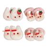 2Pcs Girl Hair Tie Cartoon Rabbit Decor Soft Plush Hair Rope High Elasticity Non-Damaging Fuzzy Hair Band Winter Hair Accessories