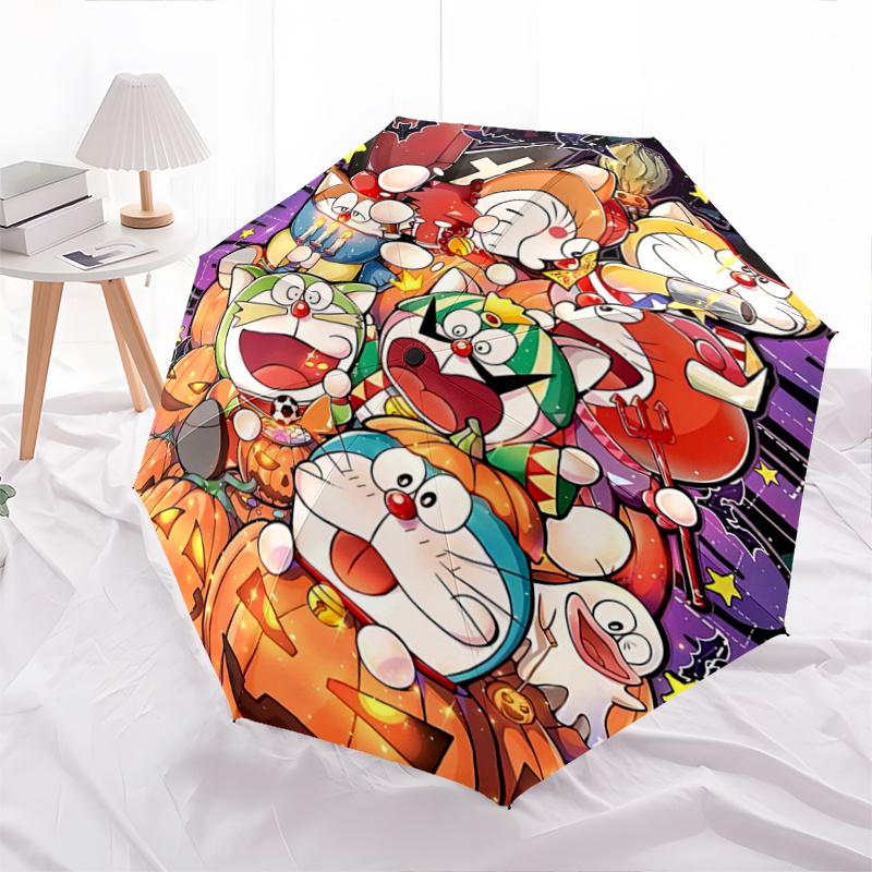 

1pc Doraemon and Friends Halloween Fun Automatic Opening and Closing Umbrella - Suitable for Various Occasions, Outdoor Activities, Lightweight and Du