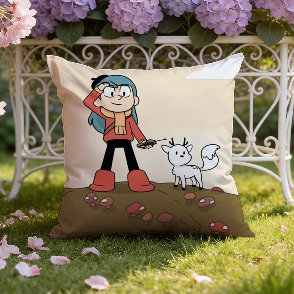 Cartoon H-Hilda Cushion Cover Home & Car Dual-Scene Pillow Cover: Reversible for Premium Comfort