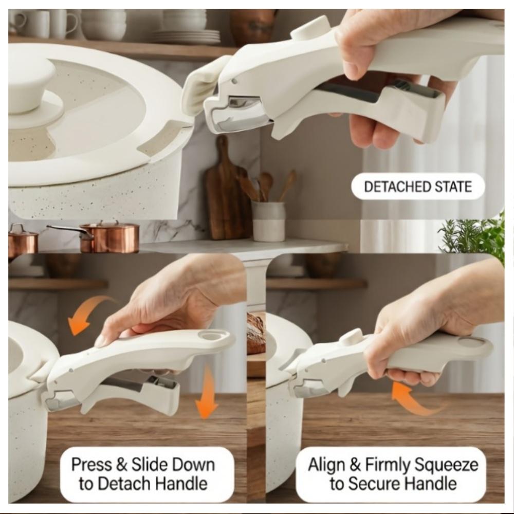 1/2pcs Detachable Pot Handle Versatile Pans Grip for Universal Pot Lifter Anti-scald Replaceable Clamp Kitchen Cookware Access