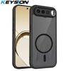 KEYSION Magnetic Phone Case for Realme 16 5G Soft Silicone+PC Matte Translucent Black Shockproof Cover for OPPO Realme 16 5G