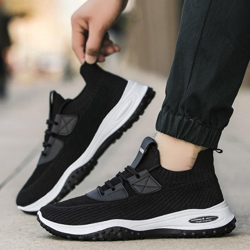 New men's fly-woven mesh sneakers men's shoes breathable casual travel shoes soft-soled air cushion running shoes