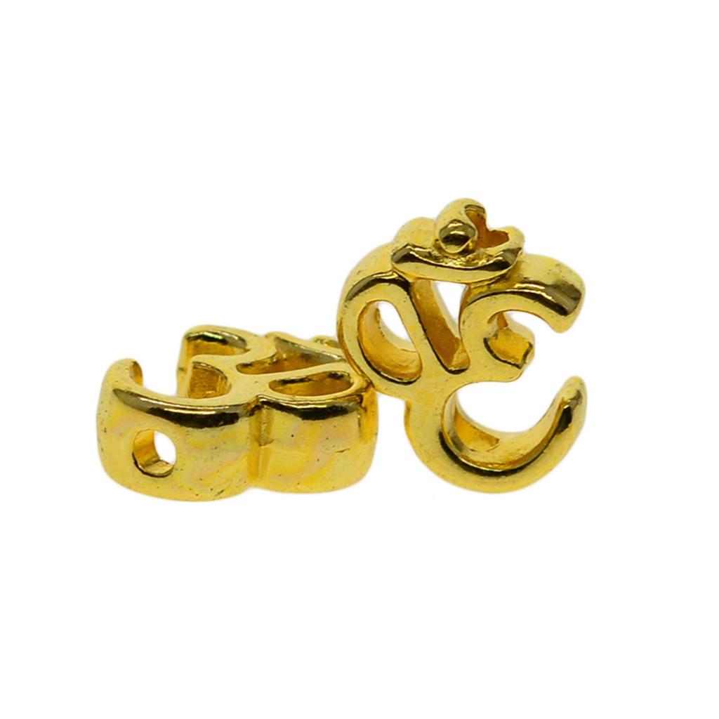 50 Pieces Yoga OM Spacer Beads Jewelry Making Findings DIY Decorative Gold Earrings Lightweight