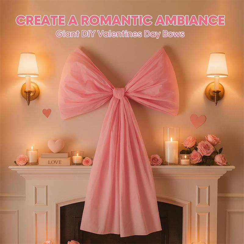 Valentines Day Decorations – 1/3 Pack DIY Giant Wall Bows, Hanging Valentine & Galentines Bow Decor – Cute Pink Red Large Bows for Door, Window