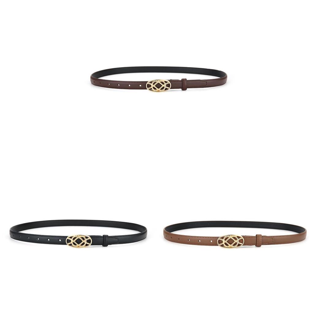 Genuine Leather Womens Belt Summer Vintage Fashion Waistband With Oval Buckle For Outdoor Wear