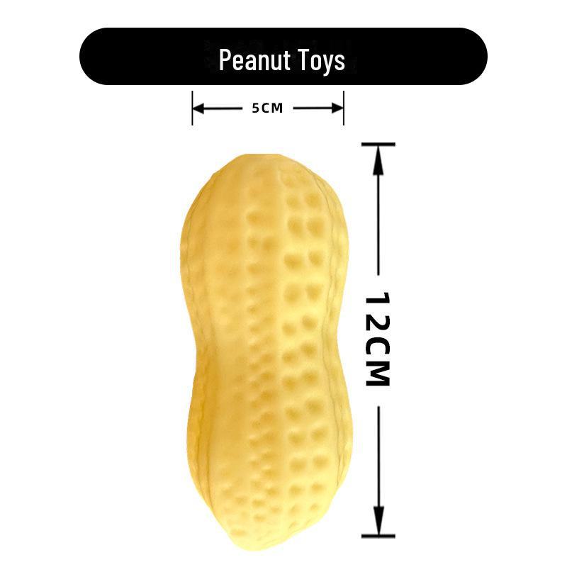 Chew-Resistant Peanut Dog Toy: Cute, Tear-Resistant, Sounding Vinyl for Teething Pets