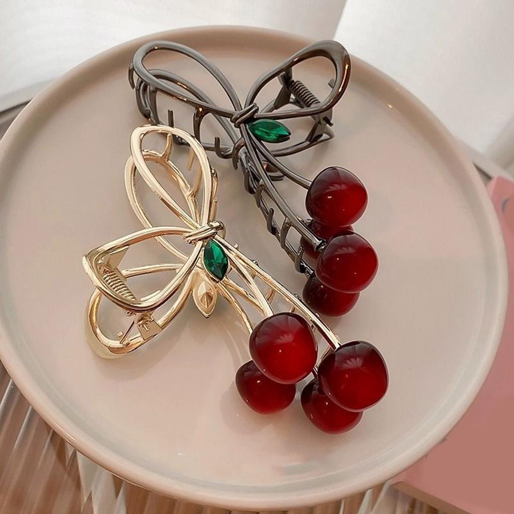 Cherry Hair Clip Large Hair Claw Clip Fashion 3D Adornment Catch Princess Barrettes Hair Styling Tool Ornaments