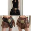 Retro Western Pu Leather Belt For Women With Metal Conchos And Rivets For Dress Accessories