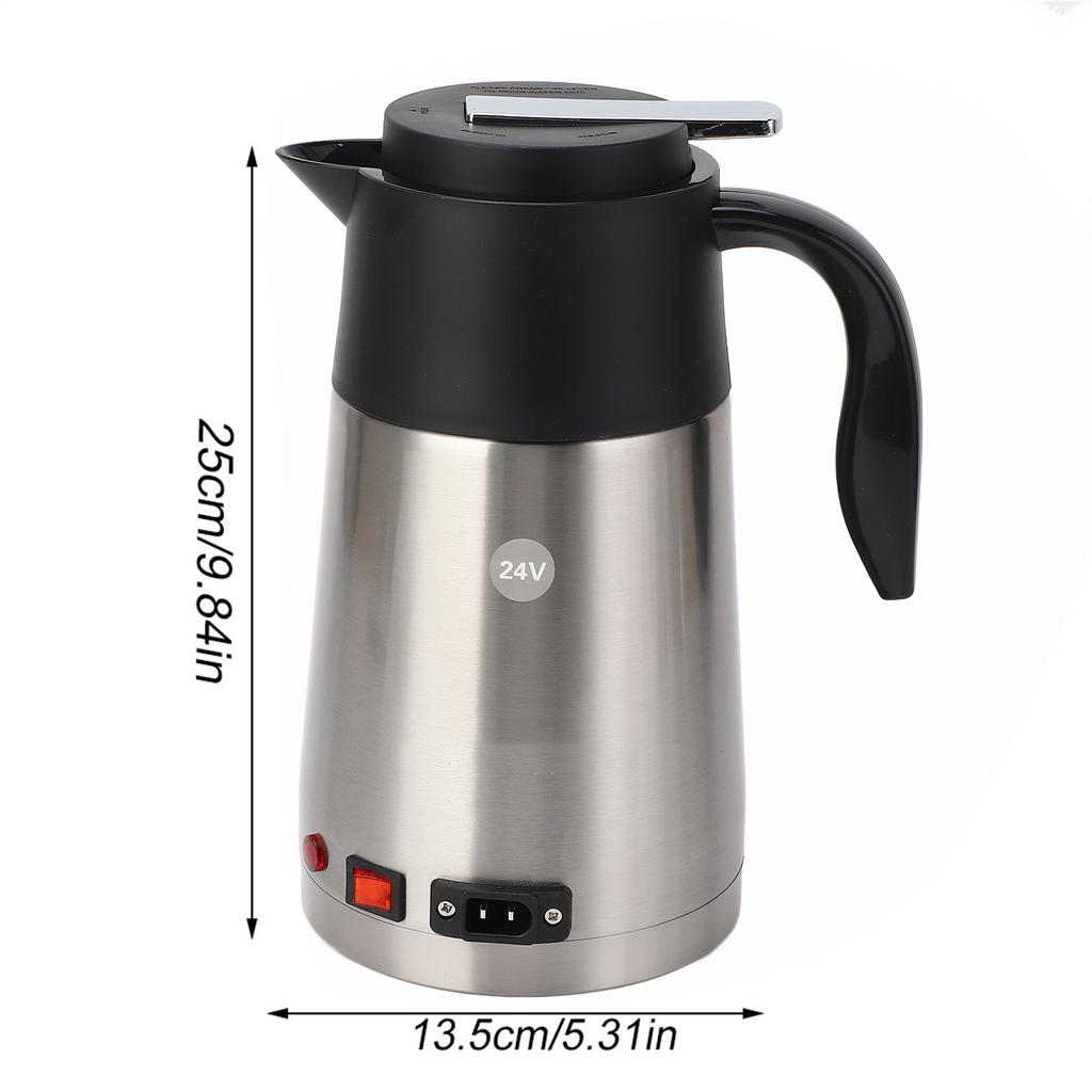 Tragbarer Wasserkocher mit großer Kapazität, 1200 ml, für Auto und LKW, für unterwegs (24V)