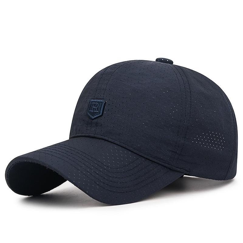 

Summer Embroidered R Letter Baseball Cap With Wide Brim Breathable Sun Hat For Men And Women Navy