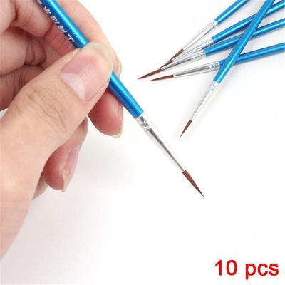 10 Peças/Lote Caneta de Desenho de Pontos e Linhas Pincel de Pintura Artista Caneta de Cabelo de Nylon Caneta de Ponta Fina Decoração de Bolo Fondant