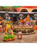 Day Of The Dead Decorative Fan Flag Background Indoor Outdoor Holiday Decorative Hanging Flags
