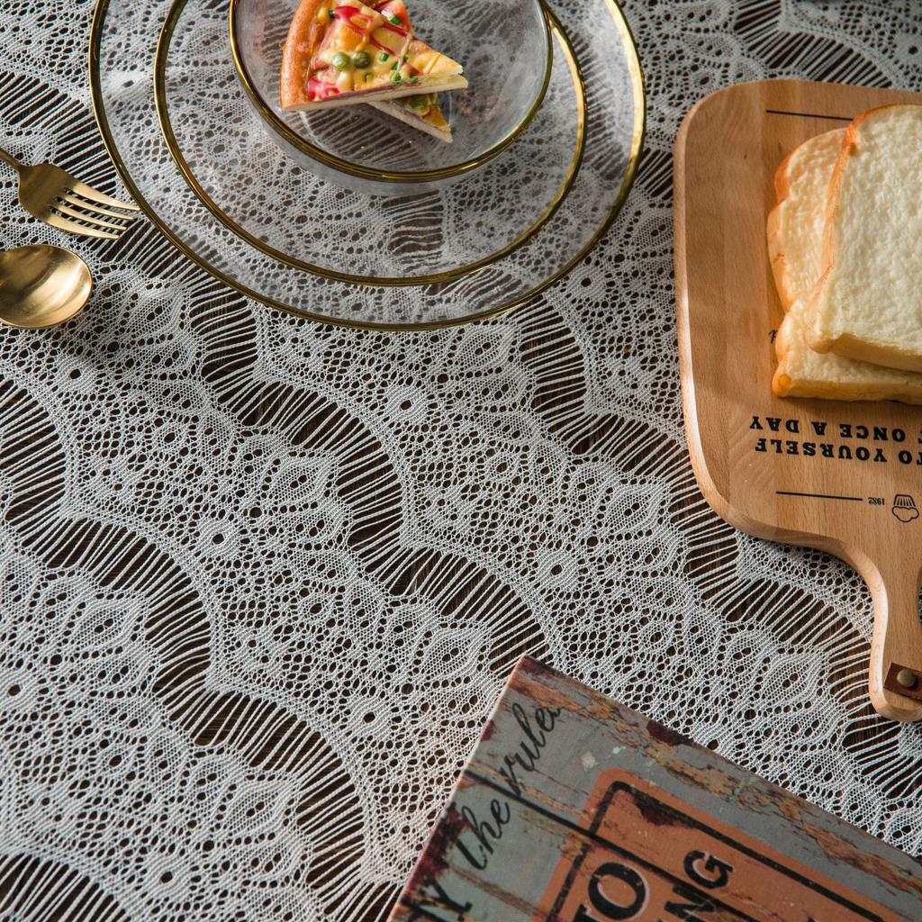 Lace Tablecloth Hollow Decoration L Cover Cloth Napkin Coffee Table Eyelashes Cafe Book Table Cloth