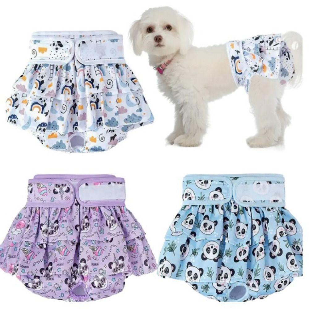 Panda Pattern Dog Physiological Pants Dog Menstruation Underwear  Indoor/Outdoor