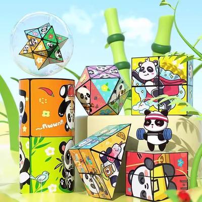 Panda Infinity Cube: 3D Geometric Folding Block - Educational Decompression Toy for Kids