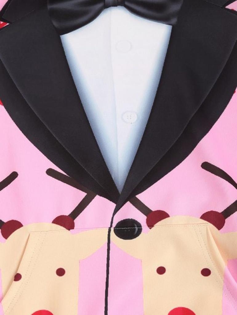 Men Christmas Suit Pattern 3D Print Long Sleeve Hoodie Caps Sweatshirt Pullover