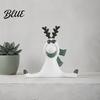 Knitted Scarf Deer Scarf Cute Minimalist Reindeer Resin Decor Nordic Figurine with Healing Statue Matte White Animals Mini Animal