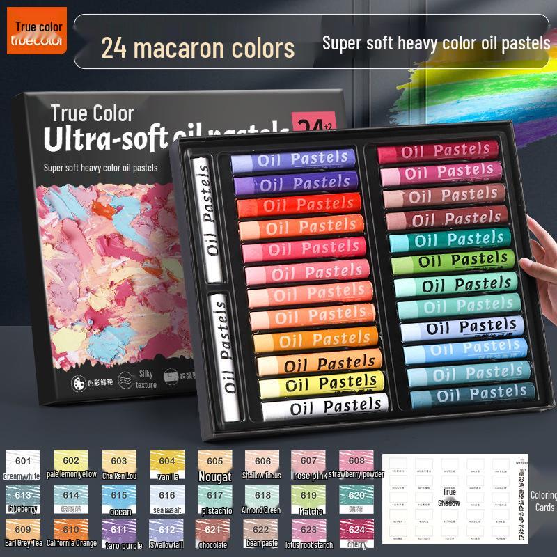 True Color Macaron Oil Pastels: Professional-Grade, Smooth, Super Soft Crayons