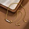 Stainless Steel Paperclip Necklace for Women Safety Pin With Bead Link Chain Necklaces Punk Party Accessories Gift