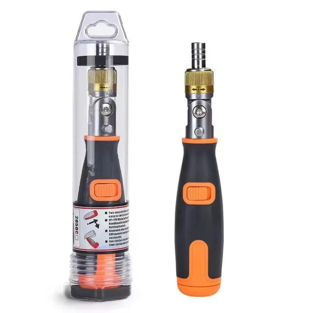 

10 in 1 Ratcheting Screwdriver Multi-function Ratchet Screwdriver Set Angle Variable 0-180 Degrees 1/4 Inch Hex Interface