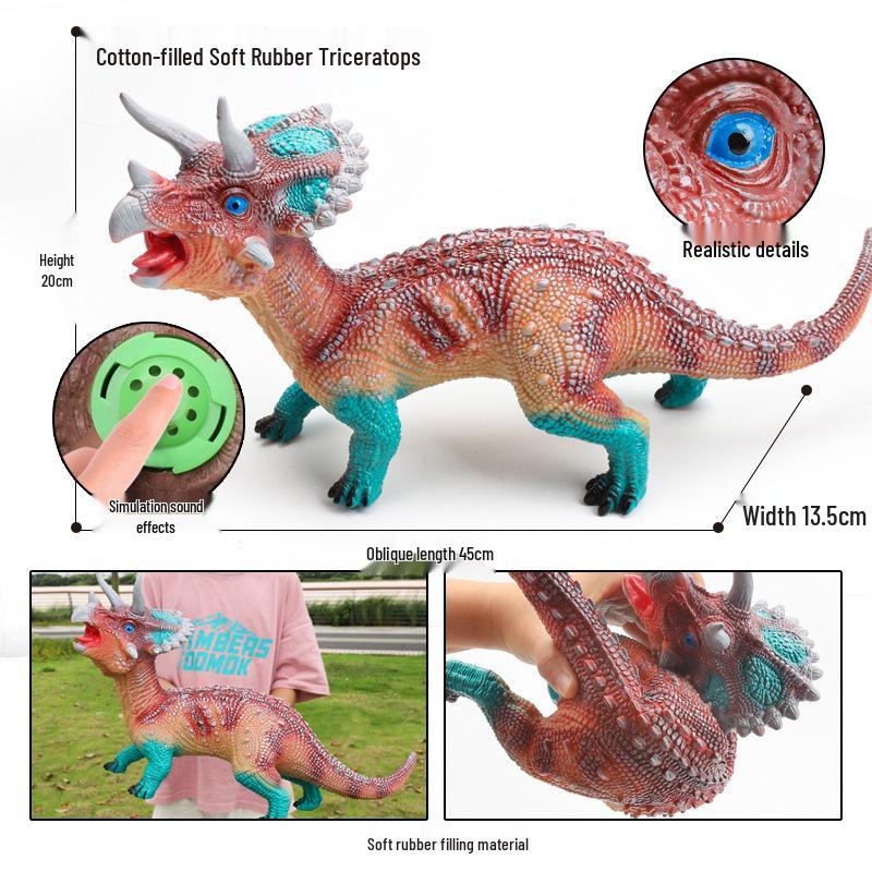 Large Soft Rubber Tyrannosaurus Rex Dinosaur Toy for Kids