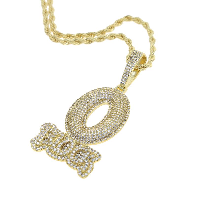 

Подвеска в виде буквы O с цирконом - Хип-хоп рэп мужские украшения