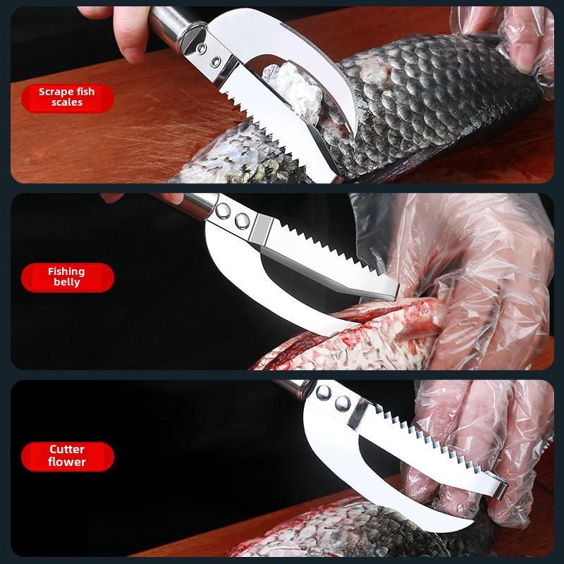 Nůž na rybí chřtán z nerezové oceli, multifunkční nůž na rybí břicho, nástroj na odstraňování ryb, kuchyňský přístroj