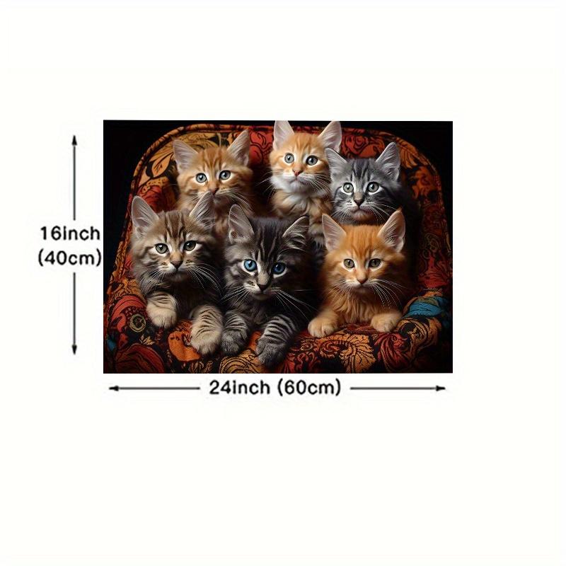 1Pcs Anti Fatigue Kitchen Rugs,Cute Cat Print Waterproof Non-Slip Thick Cushioned Kitchen Mat Heavy Duty Comfort Standing Mat for Kitchen KTJ