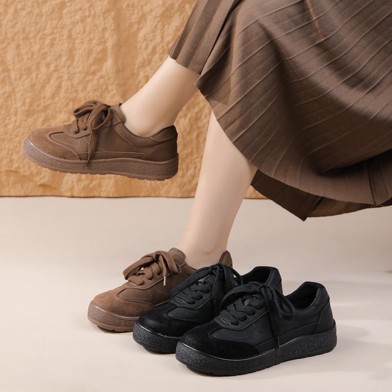 Genuine Leather Women Shoes Flat Soft Ladies Casual Shoes Brand Black Brown Comfortable Plus Size 41