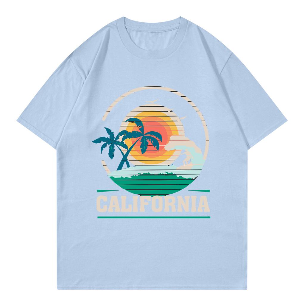 Unisex T-shirt Casual Loose Top Comfortable Round Neck T-shirt