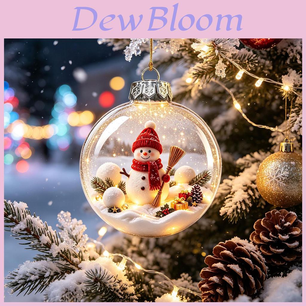 Christmas Acrylic Transparent Crystal Ball Decor With Glowing 3d Effect For Home Decorations