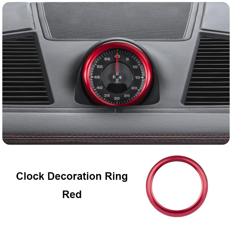 Car Clock Decoration Ring For Porsche Cayenne Macan Panamera 911 718 Stopwatch Compass Stopwatch Sticker Decoration Trim