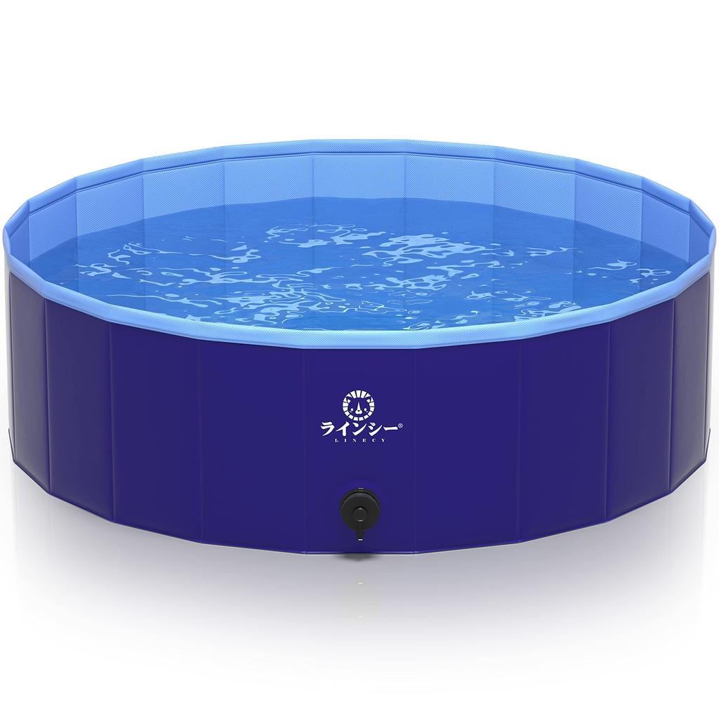 LINECY Large Vinyl Pool for Home No Inflation Suitable for Easy and Home Use, Kids, 10030cm, Required, Foldable, Balconies, Pets, Shower, Garden,