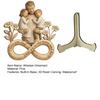 Wooden Ornament with Stable Base, Father Day Wooden Ornament, Decorative Resin Sculpture Family Love Decor for Desktop Bookshelf