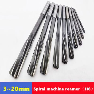 HSS H8 Straight Shank Spiral Groove Machine Reamer 3-20mm, Used for Precise Cutting of Machine Tool Chuck Hole Expansion