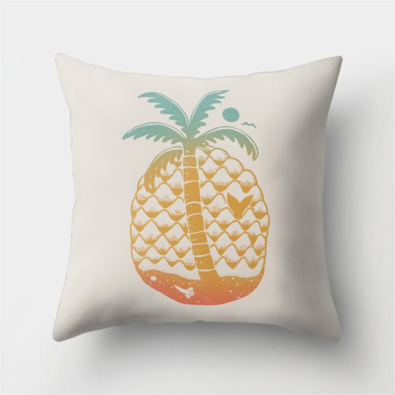 Pineapple Print Pattern Pillowcase Home Living Room Sofa Car Decoration Waist Cushion Cover Pillowcase