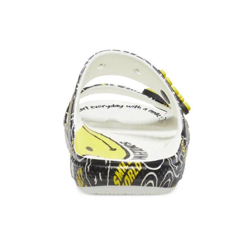 Smiley X Crocs Chanclas Planas Deportivas de Exterior Clásicas Co-branded Negro Amarillo 207207-94S