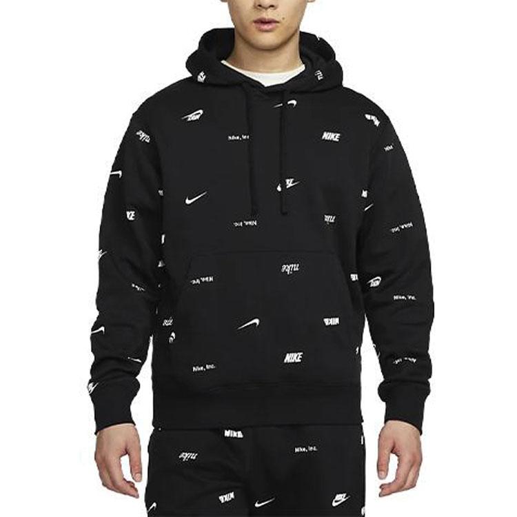 Nike Sweatshirts Men's Black Hooded Moderate Regular FB7435-010