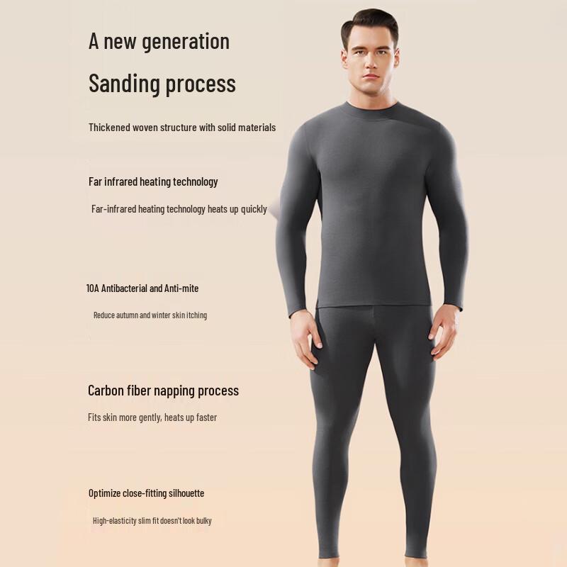 Langsha Men's Cotton Thermal Underwear Set