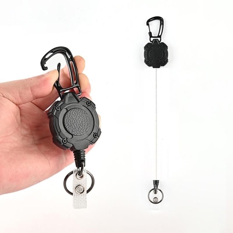 Portachiavi Retrattile Heavy Duty Portachiavi Antifurto con Moschettone Lunghezza Estensibile 31'' Porta Badge Retrattile