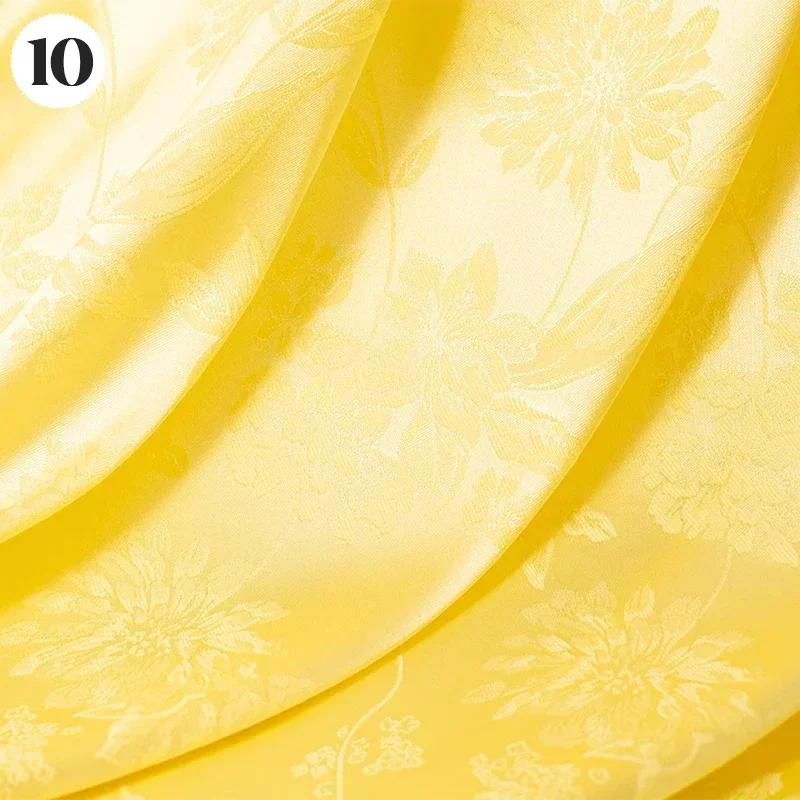 Vintage Kyselina octová Saténová látka Měkký vzor květinových větví Žakárová látka na Oblečení Šaty Sukni Cheongsam DIY Šití Textil