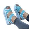 Women's Plus Size Color Block Flat Sandals, adjustable magic tape with thick sole suitable for daily leisure and beach occasions