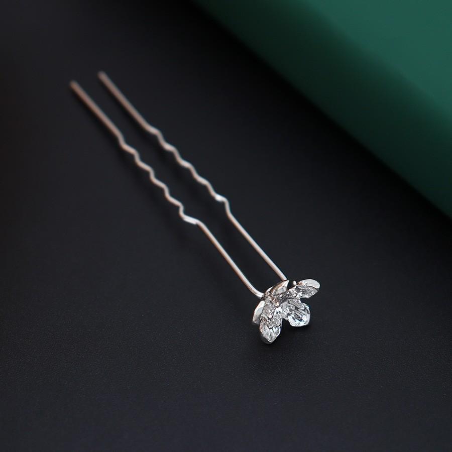 Alloy Electrophoresis Color-Preserving Plum Blossom Tray Diy Antique Hairpin Body, Retro Diamond-Encrusted Step Hairpin Body