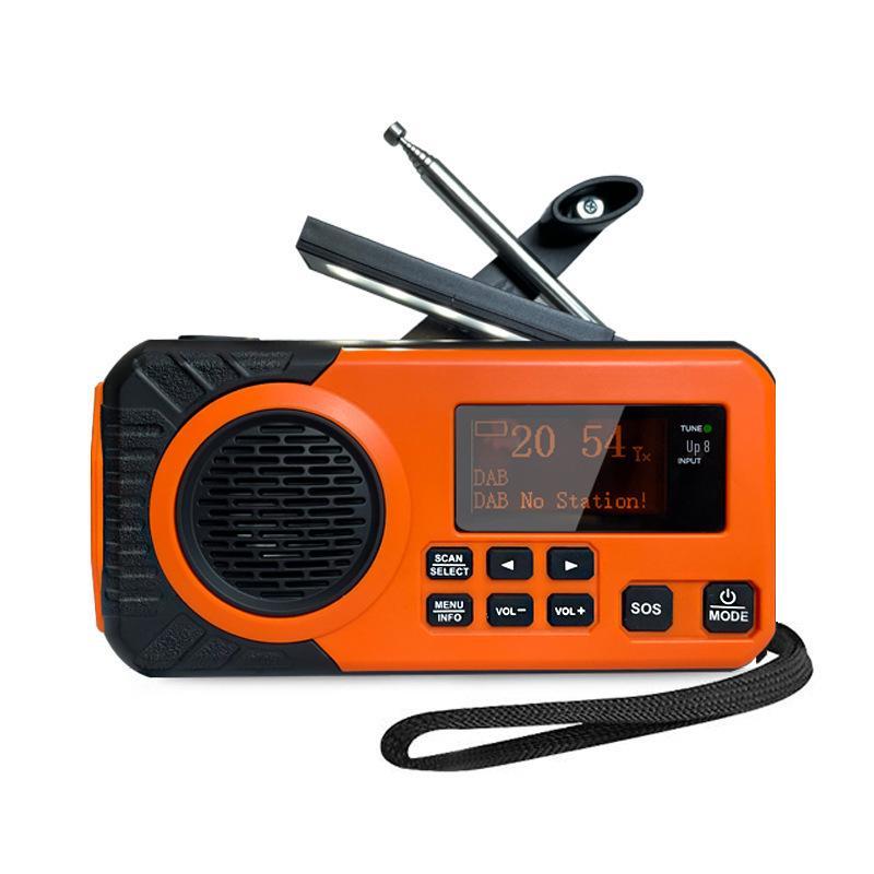 

Multi-functional Solar Hand-Crank Emergency Radio with Mobile Charging, Reading Light, Flashlight, and SOS DAB-375