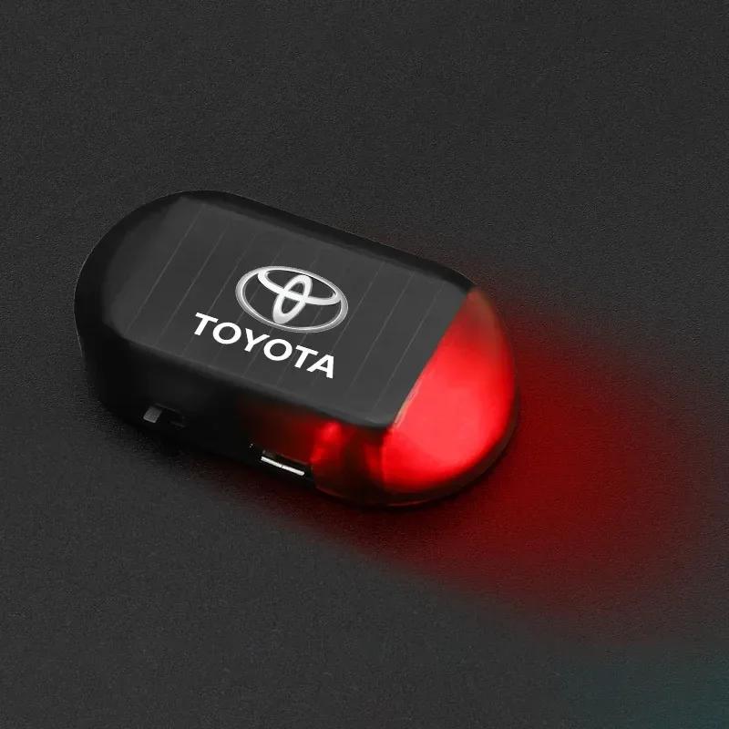 LED Solar Powered Fake Security Light Simulated Car Led Warning Light For Toyota Corolla Yaris Chr Auris RAV4 Camry Highlander
