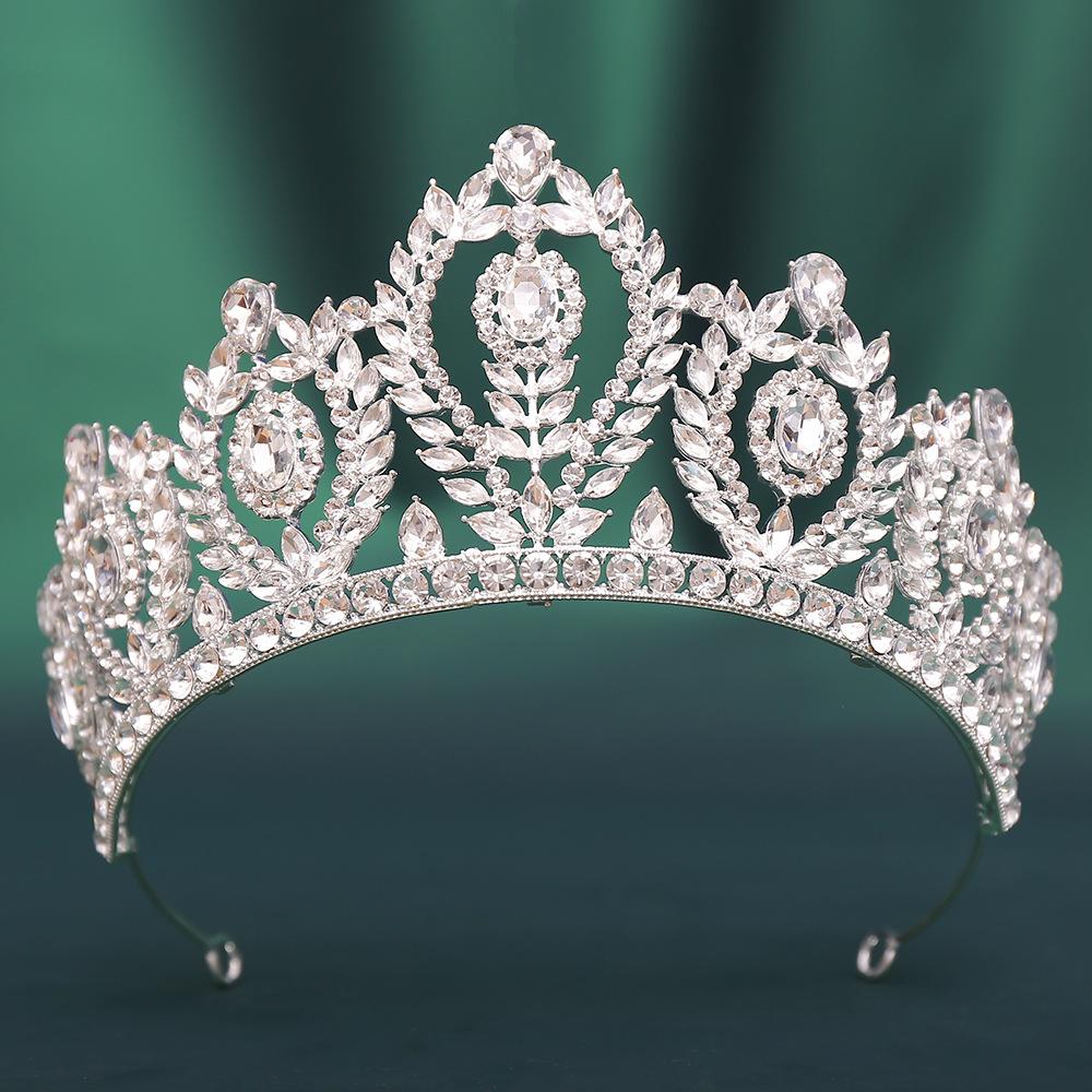 

DIEZI Elegant Luxury Princess AB Crystal Tiara For Women Girls Wedding Party Bridal Bride Rhinestone Crown Hair Accessories серебряный