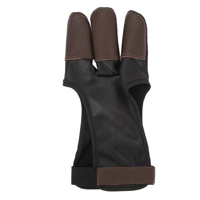 Gants de tir à l'arc en cuir PU avec protection à trois doigts pour arc classique