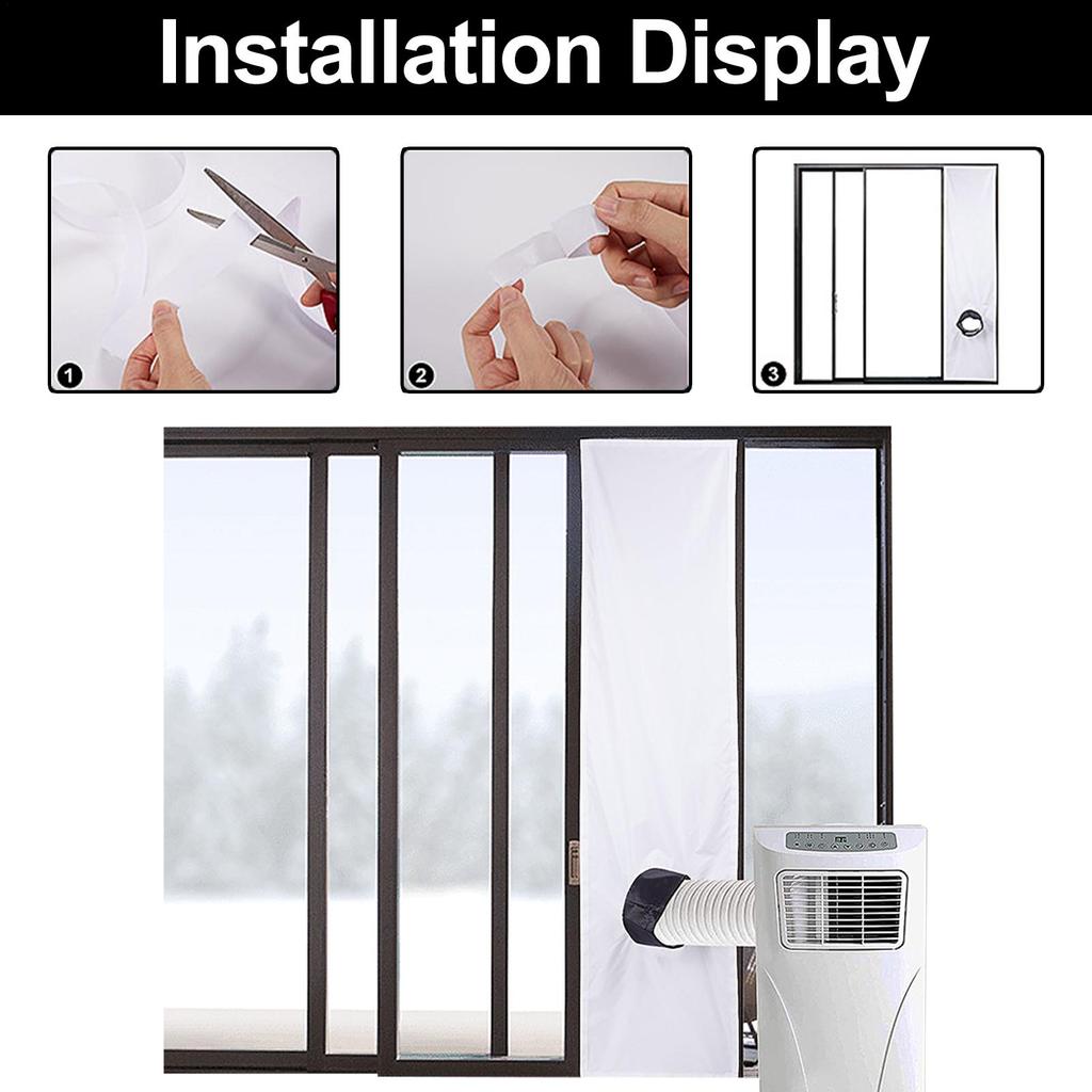 2/3 Meters AC Window Vent Kit Waterproof Air Conditioner Sealing Cloth Mobile AC Baffle For Sliding Horizontal / Vertical Window